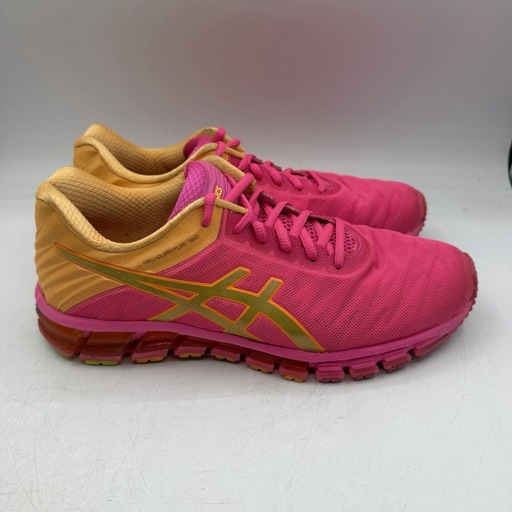 Asics Gel Quantum 180 Running Shoes Womens Sz 9 Hot Pink Orange Sneakers T5J7N